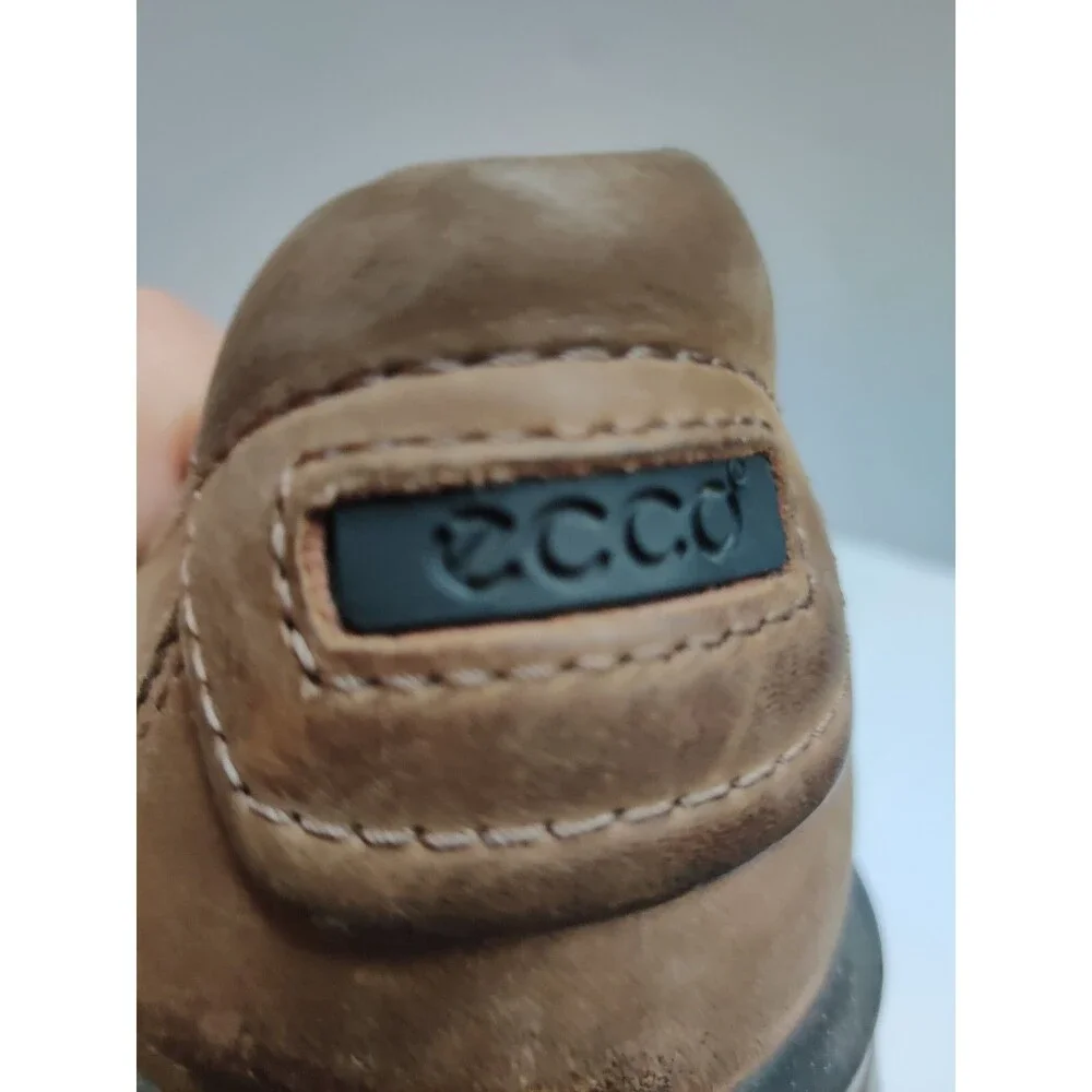 Ecco Fusion Slip On Shoes Classic Casual Leather Loafer Brown EU40/9